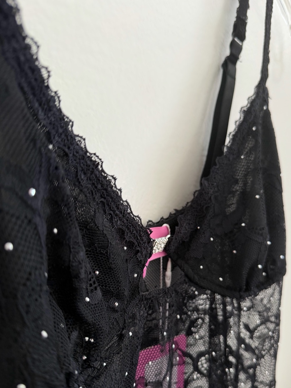 Edikted Sheer Lace Rhinestone Mini Dress - Picture 4 of 8